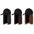 Integrated Wig Cap Short Straight Hair Female Wig With Collarbone Suitable For Daily Wear By Women Black Hat Wig.