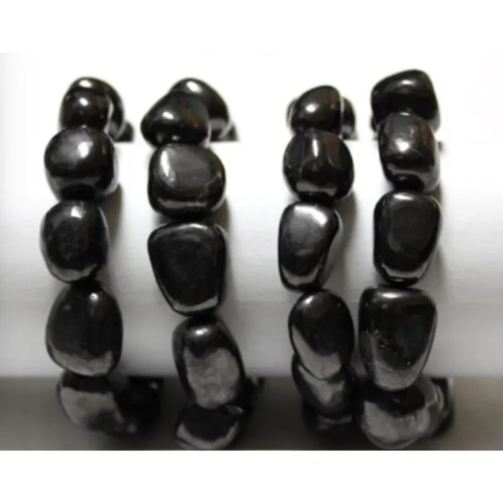 【VisioN Shop】Elite Shungite Nugget Bracelet Stretchy Shungite Bracelet Heal Energy Karelia.
