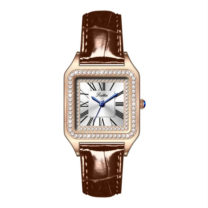 Women's%20Quartz%20Watch%20Real%20Leather%20Roman%20Alphabet%20Dial%20With%20Rhinestones%20Waterproof%20Scratch%20Resistant%20Watch%20Valentines%20Gift%20-%20Image%203