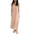 Chic Side Split: Casual Cotton Crepe Sundress for Warm Weather Adventures.