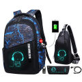Luminous Kids School Backpack Boys Waterproof Durable School Bags for Boy High School Students Bookbag Mochilas Escolares Amour zii.