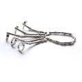 Punk Skeleton Hand Bone Five Finger Ring Bracelet Adjustable Halloween Bracelet.