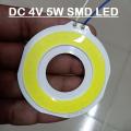 ROUND YX-57.2Y-24 WHITE Color 5W 4V Size 60mm COB SMD LED Light Chip White COB LED Light 4V COB LED Light 5W COB Light COB LED Chip 4V COB LED Chip 5W Light Bulbs. 