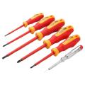 TOLSEN 6Pcs VDE Power Insulated 1000V Flat Phillips Handle Screwdrivers Set /38013 - Kings Trading.