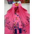 Light Bangi Color Unstitched Screen Print Three-Piece Dress for Women and Girls. 
