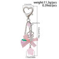 Fashion Bag Charm Keychain - Acrylic Pendants with Flower, Star, Love, Bow & Strawberry for Women's Bags, Backpacks & Pants. 