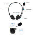 3.5mm Computer Headset with Microphone Noise Cancelling Head-mounted Headphone Wired Call Center Headsets for Business Call Center YWCR. 