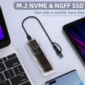 【Limited Time Only】 M.2 NVME PCIe NGFF SATA Dual Protocol SSD Case USB Type C 10Gbps PCI-E M2 SSD Transparent External Enclosure Hard Disk Box.