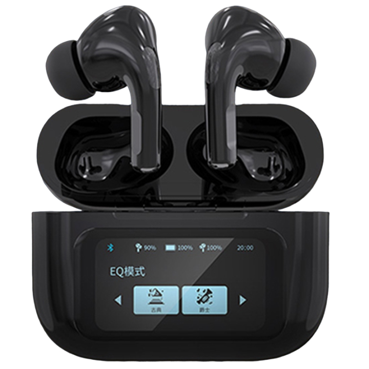 New A8Pro Bluetooth 5.4 Wireless Earphones LCD Color Screen ANC+ENC Active Noise Cancelling TWS 15 National Languages A