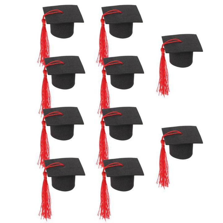 10pcs Mini Trencher Caps Graduate Ornaments Doctoral Caps Cake Decorative Cake Mini Graduation Season Souvenir Caps Ornaments