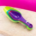 "Small Pet Design 4-Piece Measuring Spoon Set - Multi-Color Plastic for Baking Accuracy - 1 Set".
