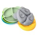Cartoon Bear Shaped Baby Silicone Plate Cute Portable Suction Plate Kids Divided Plate Non-Slip Strong Suction Dishes for Baby Toddlers. 
