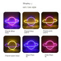 LED Neon Battery Powered Lamp Room Light Planet Neon Signs Led Wall Art Light moon light nightlight.