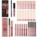 2pcs Matte Lip Liner Lip Glaze Set Lasting Color Lip Gloss High Pigment Lip Tinted Red Durable Non-stick Cup Lipstick Waterproof FeeoiF. 