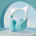 Luminous bluetooth headset cxt-09 gradient cat ears high value online class call game headset gifts.