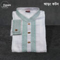 Stylish Semi Long Premium Aarong Cotton Punjabi for Men | Panjabi New Collection For Boys | White Panjabi - Panjabi - Panjabi For Men.