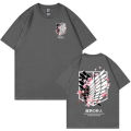 Anime Attack on Titan T-Shirt Ackerman Mikasa Eren Jaeger Cherry Blossom Graphics Logo T Shirt Clothes Men's Cotton T Shirts Dislikelike.