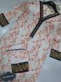 Pakistani Design Shalwar Kameez Collection Jama Pants Fully Stitched Linen fabric Clothes free size skin printed computer embroidery and lace work Selwar Skin print on linen fabric for Women. 