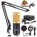 BM800 Condenser Microphone Package with Phantom Power Supply 48V & XLR Cable & Adapter for Studio Recording Microphone Condenser Microphone. 