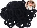 50Pcs Pure Black Hair Bands Rubber Band Elastics Girl Women Tie Gum Headband Hair Ban Elastic Hair Ties.