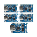 5 Pcs TP4056 Type-C Lithium Battery Charging Module | 5V USB Type-C Input | 1A 3.7V Li-ion 18650 Battery Charger Board with Dual Protection | For Arduino, ESP32 & DIY Power Bank Projects. 