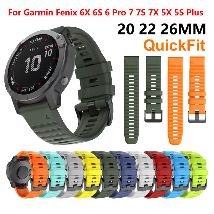 22 20 26MM QuickFit Strap For Garmin Fenix 6X 6S Pro Silicone