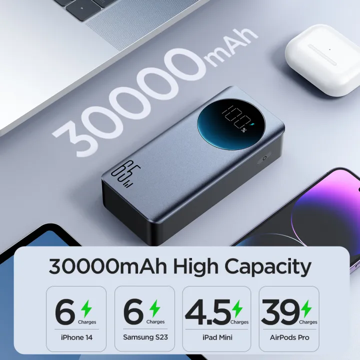 Joyroom%20JR-PBF05%2065W%20Digital%20Display%20Fast%20Charging%20Power%20Bank%2030000mAh%20-Black%20-%20Image%202