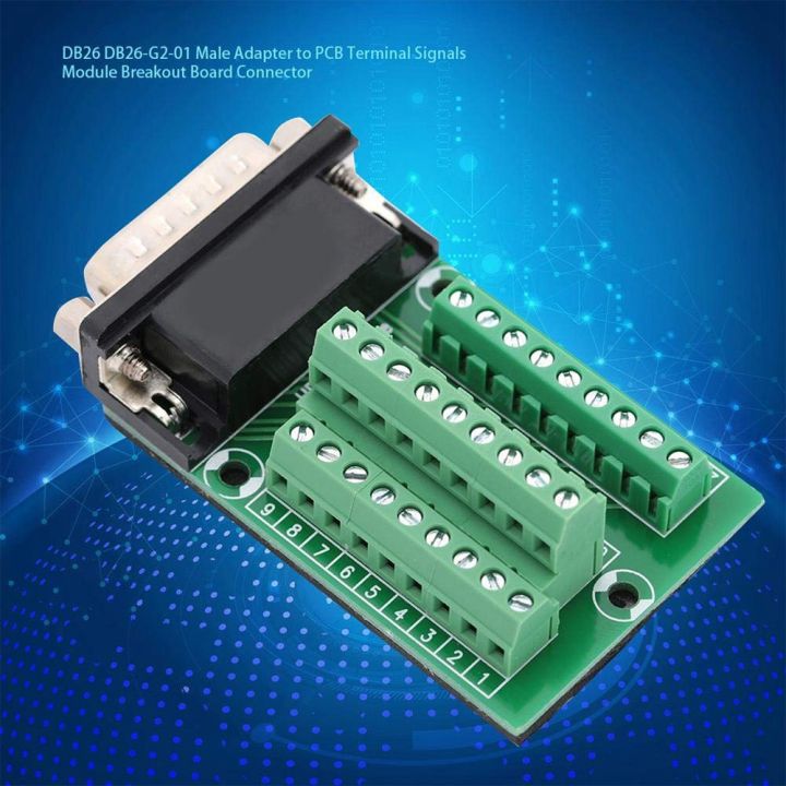 26%20Pin%20DB26%20D-SUB%20Male%20Adapter%20to%20PCB%20Terminal%20Signals%20Module%20-%20Image%202