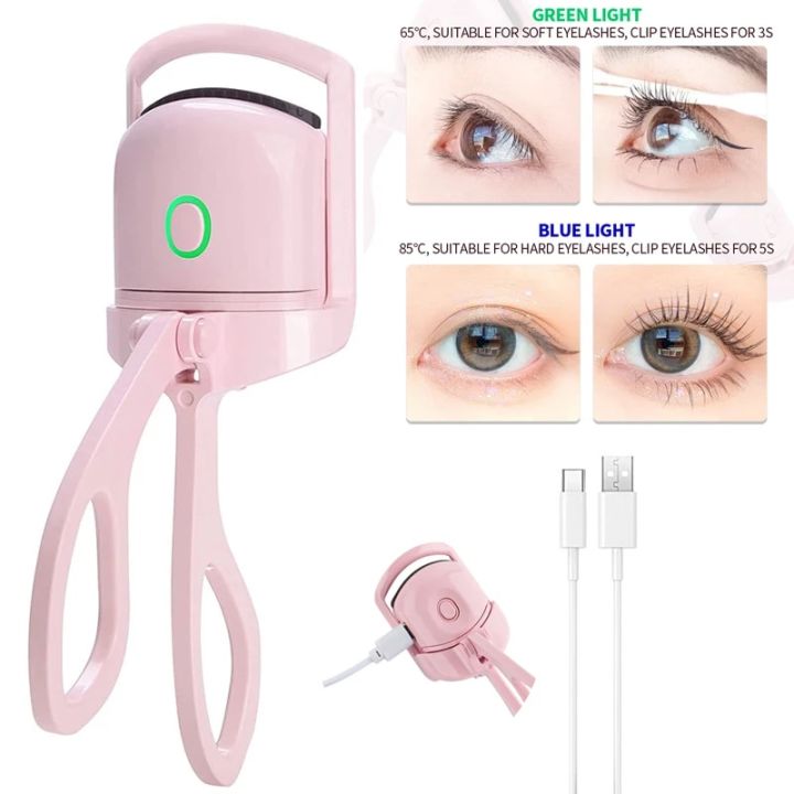 【hot】 Eyelash Curler Portable USB Electric Heated Comb Eye Lash Perm Long Lasting Eyelashes Curls Thermal Eyelash Curler Makeup Tools