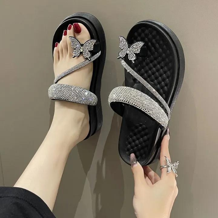 Internet-Famous%20Slippers%20Women's%20Summer%20Outerwear2023New%20Super%20Popular%20Platform%20Muffin%20Rhinestone%20Fashion%20Fairy%20Flip-Flops%20-%20Image%204