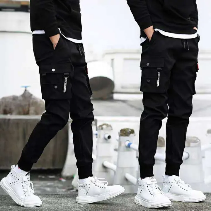 men's%20cargo%20pants%20%20students%20loose%20overalls%20casual%20multi-pocket%20Korean%20jogger%20pants%20%20Ankle-Length%20Pants%20fashion%20Elastic%20waistline%20-%20Image%204