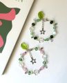 TXT TEMPTATION inspired beaded bracelet | KPOP jewelry | moa gift | handmade beaded bracelet | pink and green jewelry. 