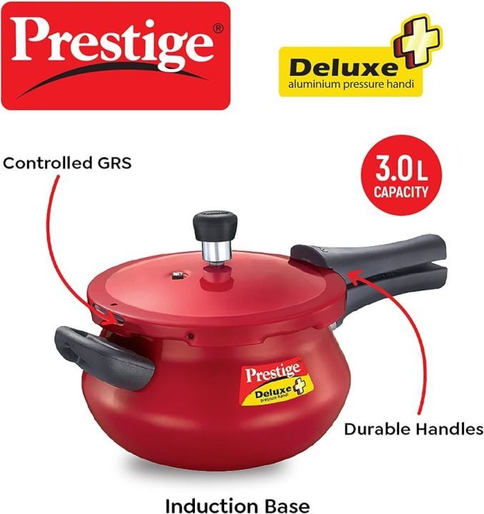 Prestige 10795 Liter Pressure Cooker Red Color with Induction