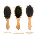 1Pcs Hair Brush Natural Bamboo Handle Boar Bristles Anti-static Hair Scalp Paddle Hairbrush Gasbag Massage Comb Hair Care Jessica. 