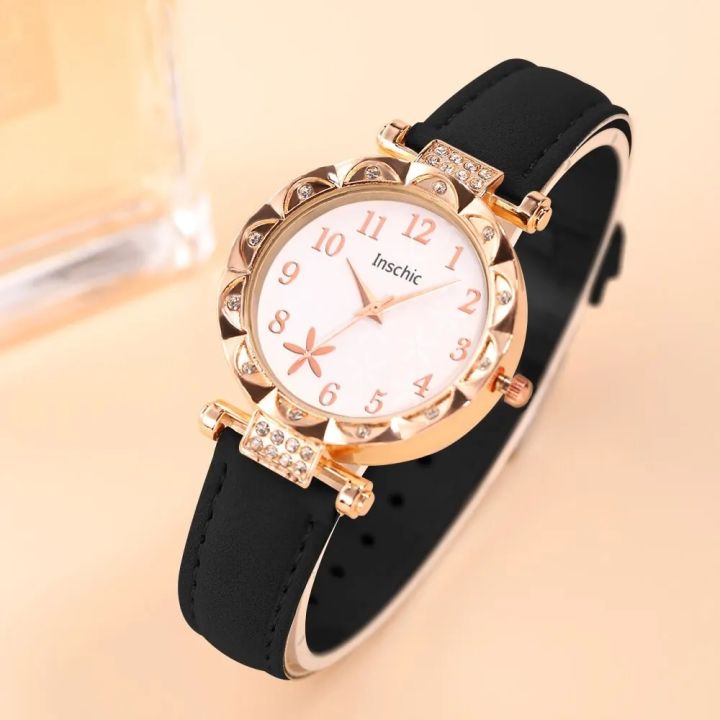LooKeo%20Mall%20Ladies%20Dress%20Watch%20Set%20with%206PCS%20Fashion%20Jewelry%20-%20Black%20Leather%20Quartz%20Women's%20Watch%20with%20Necklace,%20Earrings,%20and%20Bracelet%20-%20Image%203