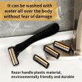 1 Holder + 12 Blades Men's -layer razor blade Manual Shaving For Men Replace Head Comfortable Shaving Blades. 