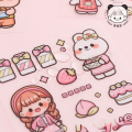 Mr.Paper Kawaii Stickers Cartoon Girls Daily PET Waterproof Goo Card Handbook DIY Decoration Material Korean Stationery.