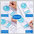Multifunctional Rotatable Drawing Geometry Protractor Spirograph Ruler Student Drafting Tool Children Learning Painting Art Tool Amour zii.
