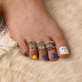 【beauty code store】6Pcs/set Foot Ring Open Toe Rings Pattern Alloy Adjustable. 