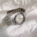 Women Small Square Quartz Watch Fashion Green Dial Stainless Steel Strap Wristwatch. 