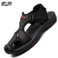 Classic Men's Sandals Summer  Leather Beach Sandals Moccasins Luxury Men's Sandals Outdoor Slippers Sneakers Plus Size. 