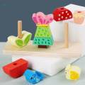 Stacking Blocks Birthday Gifts Puzzles Pillar Blocks Matching Set for Kids Children Toddlers.