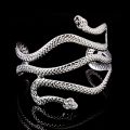 Euramerican Punk Metal Exaggerated Snake Shaped Armband Bracelet Retro Trendy Charm Cuff Bangle Personalized Opening Adjustable Jewelry Accessories.