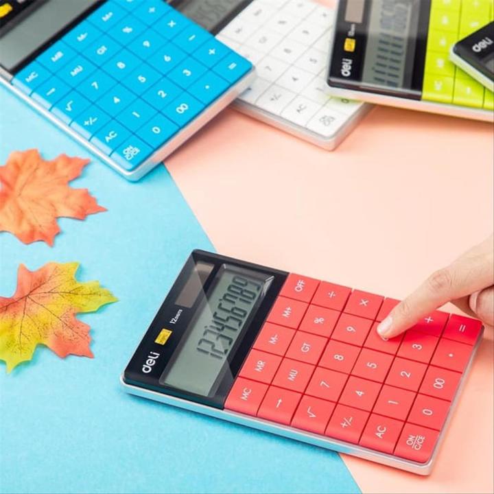 Deli 1589 Slim Type Big Screen & Big Button Mathematics Calculator ...