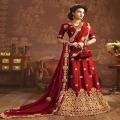 Maroon Semi-stitched Georgette Embroidery Lehenga For Women. 