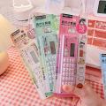 Cute Cartoon Ruler Calculator Multifunctional Folding Ruler with Calculator 15cm Children's Ruler. 