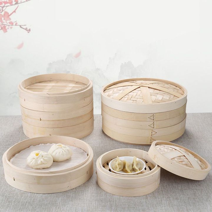 Mini Chinese Dumplings Steam Basket Cooking Tools Set Makes Tasty Bao Buns Kitchen Tools Set Steam Cooker Bamboo Steamer Sum Steamer Steam Pot