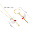 Cartoon Anime Card Captor Sakura Necklaces Key Chain Cardcaptor Sakura Clow Charm Pendant KINOMOTO Sealing Wand Statement Gift.