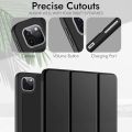 Case For Apple iPad Pro 11 inch 4th/3rd/2nd/1st Generation 2022/2021/2020/2018, Slim Trifold Stand Soft TPU Back Cover with Built-in Pencil Holder [Auto Sleep/Wake] Black - Navy Blue. 