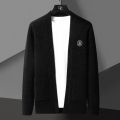 Korean Khaki Black Gray Cardigan Jacket Men Clothing Solid Color Cardigan Jacket Men Knit Casual Stand Collar Cardigan Coat Men. 